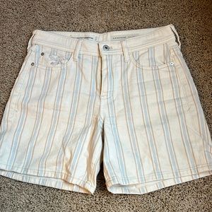 SOLD - Pilcro By Anthropologie High-Rise Striped Slim Boyfriend Shorts